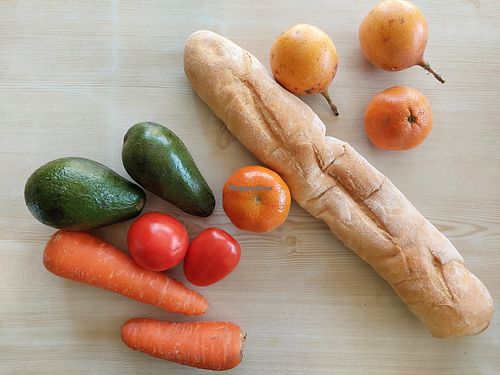 Vegan bread and fruit and veg from the 'grifo' (petrol station) 2 mins walk. at Panaderia Santa Ysabel in Paracas