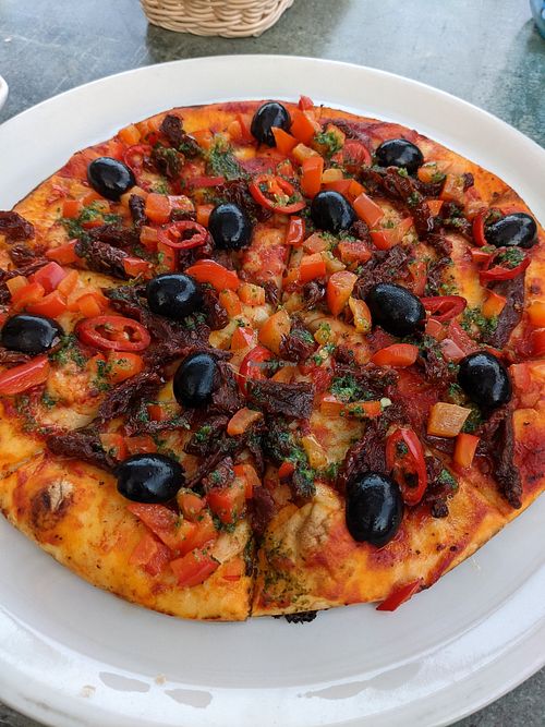 Vegetarų no cheese, gluten-free crust. at Ievos Skanėstai in Gargzdai