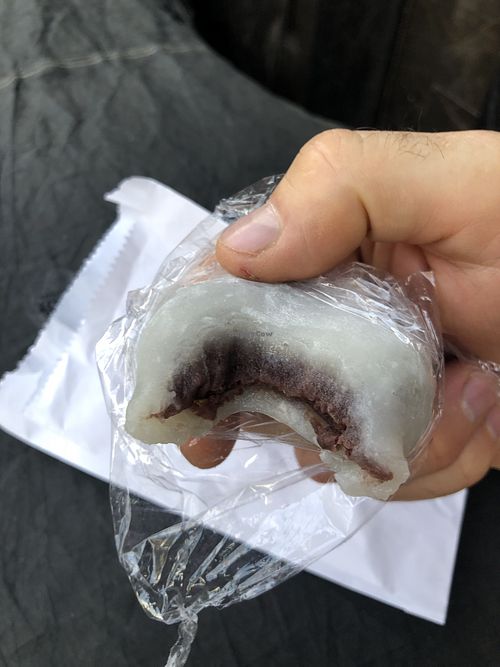 The succulent gooey insides after one bite   at Wagokoro in Belgrade