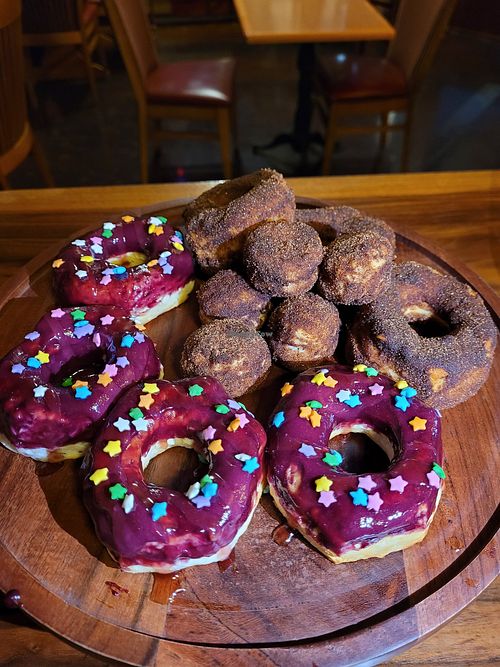 Blackberry and cinnamon sugar donuts at Portal Brewing in Medford