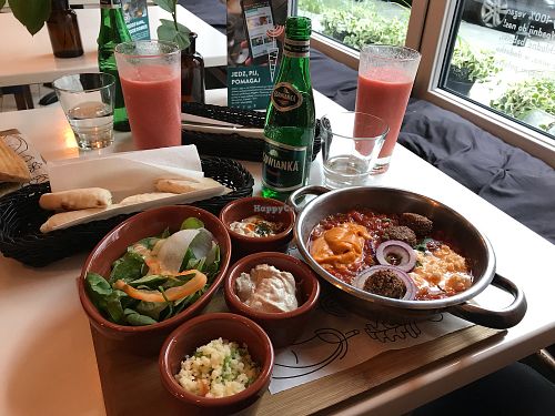 Vegan breakfast set at Tel Aviv Urban Food in Warsaw