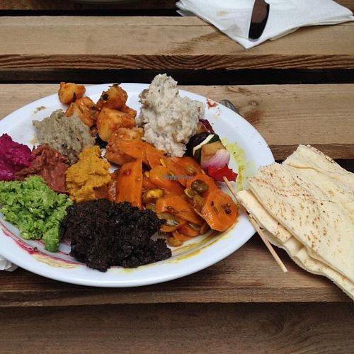 A typical brunch plate at Tel Aviv Urban Food in Warsaw