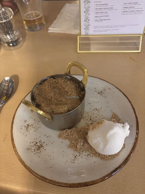 Apple crumble and ice cream   at The Duke William in Newark