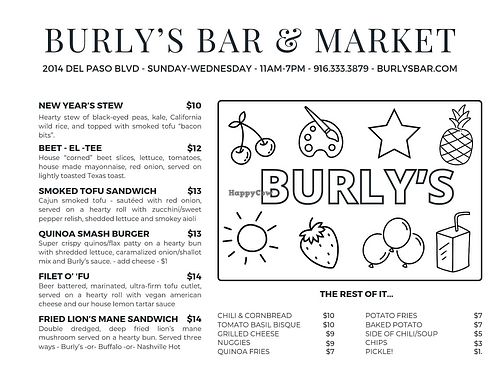 New reduced menu but expanded hours! 👍  at Burly's in Sacramento