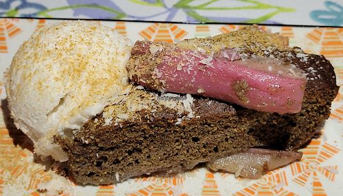 Coconut cream water apple upside cake at Waterfall Villas in Dominical