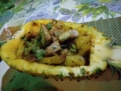 Sweet and sour vegetables with their own starfruit marmalade in the sauce at Waterfall Villas in Dominical