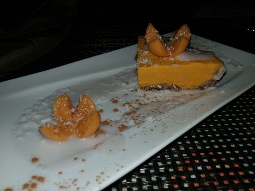Raw vegan carrot tart at Waterfall Villas in Dominical