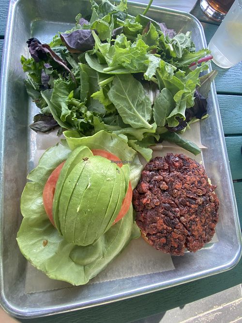 Lentil burger  at Waydowntown in Provincetown