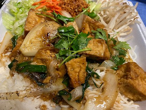 Lemongrass tofu—very tasty at Pho Tre Bien Cafe in El Paso