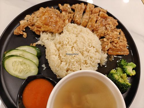 Roasted chicken rice at D'life 蔬食 - Somerset  in Central Singapore