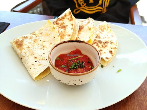 Chicken quesadilla at Amarre Marina in Barcelona