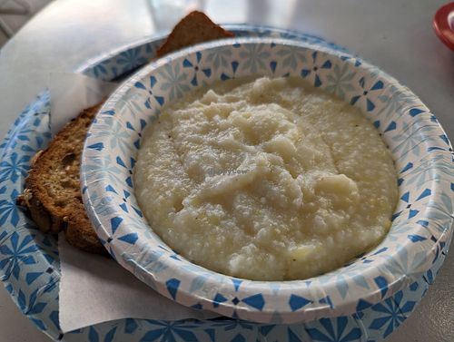 Vegan grits at Meals From The Heart Cafe in New Orleans