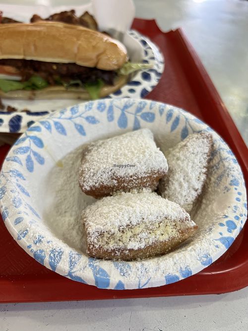 Vegan beignets   at Meals From The Heart Cafe in New Orleans