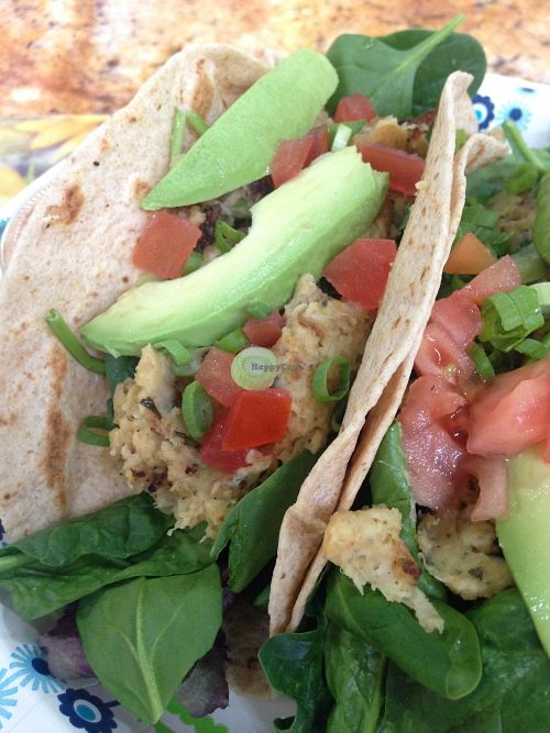 vegan crab cake tacos at Meals From The Heart Cafe in New Orleans
