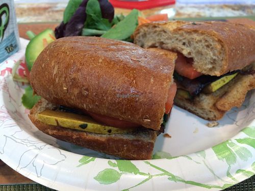 The vegan portobello mushroom po boy  at Meals From The Heart Cafe in New Orleans