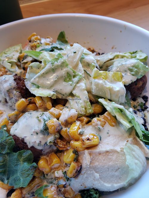 Falafel bowl with tahini dressing at CAVA in Annapolis