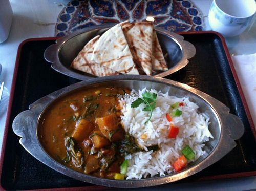 Acorn squash and arugula curry at Good Karma Restaurant in Park City