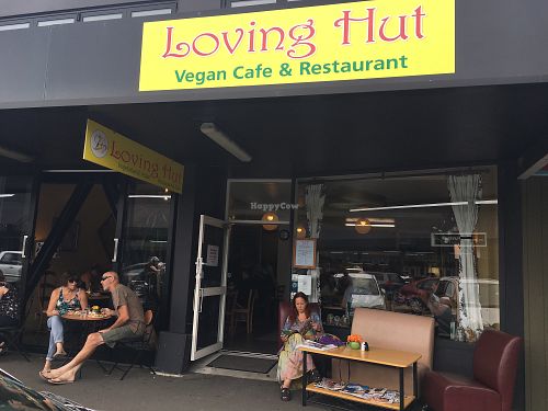 Loving Hut outside dining  at Three Pillars Cafe in New Plymouth