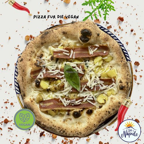 Ist moglich bestellen auch die neue pizze vegan “ mit Mozzarella , Salami , bacon
Oder mit Kürbiscream , broccolicream ecc.”

Es werden vegane Produkte verwendet, ohne Milc at O' Sole 'E Napule Pizzeria Napoletana in Weiz