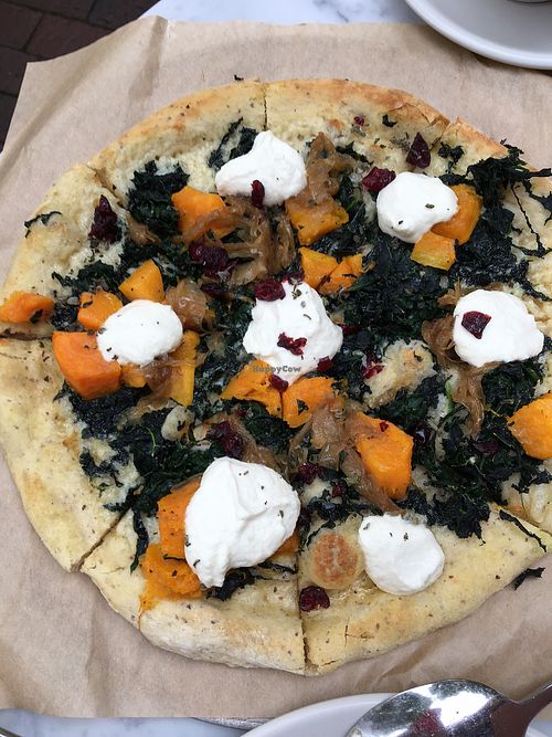 Butternut Squash Pizza w/almond ricotta at True Food Kitchen in Reston