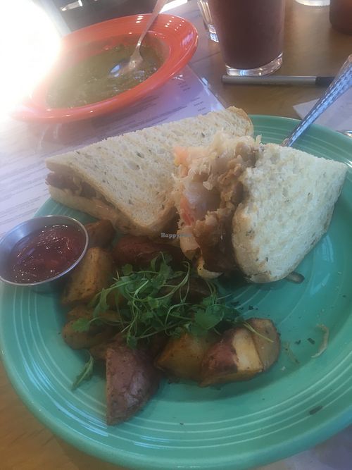 rueben sandwich (a-half half-eaten) at The Grain Cafe in Van Nuys