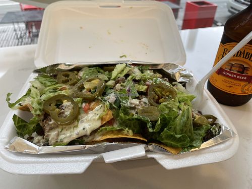 Jerk chicken nachos  at Herban Vegans in Cincinnati