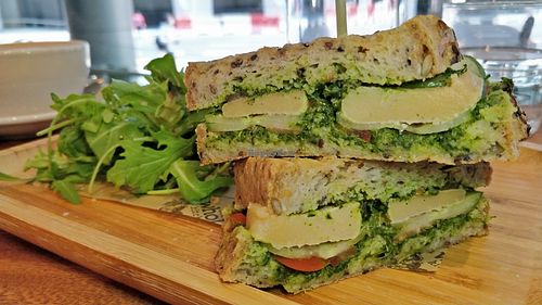 Mumbai sandwich with vegan cheese. Great taste. at The Whole Kitchen - Robinson Rd in Central Singapore