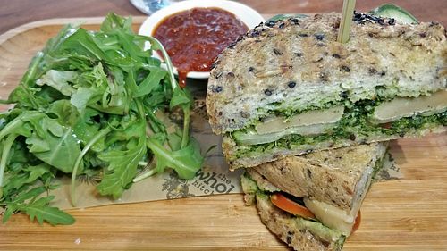 Mumbai sandwich with vegan cheese. Great taste. at The Whole Kitchen - Robinson Rd in Central Singapore