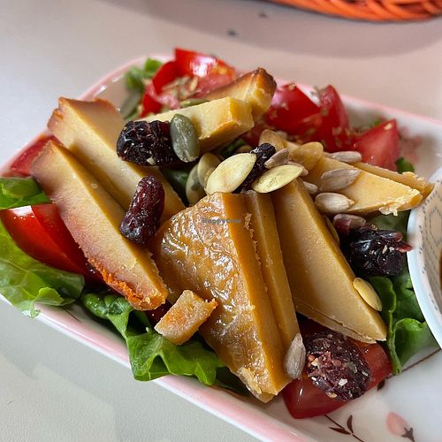 vegsn cheeses to die for  at Tienda Sana La Huerta de May Restaurante in Gran Canaria