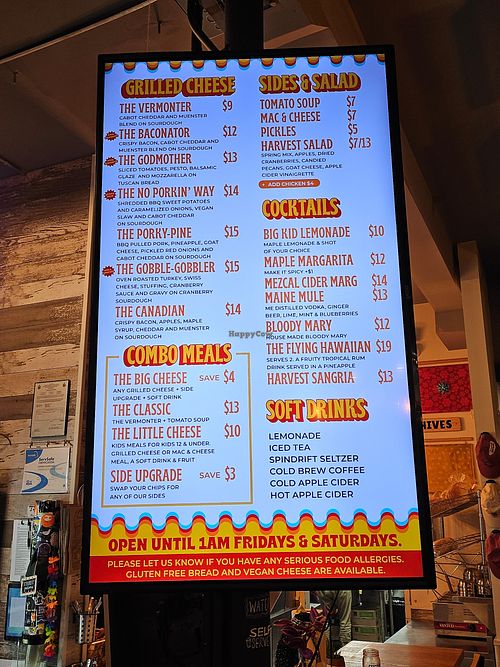 Menu at Cheese Louise in Portland