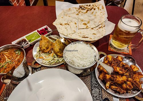All vegan. Dal Tarka, Aloo Gobi, veg samosa #Veganuary at Masala Twist Indian & Thai food in Pattaya