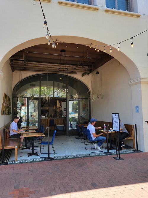 Outside at Old Town Coffee in Santa Barbara