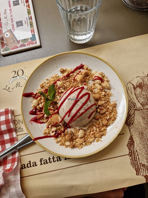Vegan vanilla cheesecake at La Mia Mamma in Ciudad Real