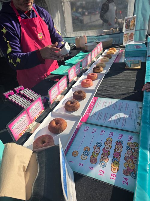 Market stall at OMG Decadent Donuts in Melbourne