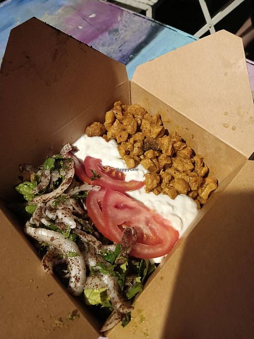 Can't remember what this was but it was meant to have rice but they'd run out so used salad instead. at Magic Kitchen in Athens