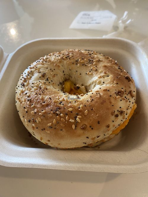 [Just] Eggs & 🌱 Bacon Bagel (Filling and Tasty)  at RawASF in Fremont