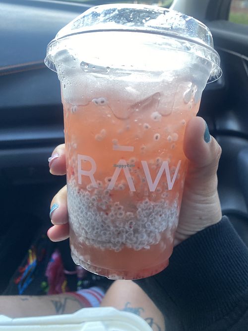 Calamansi Reviver w/Chia Pudding - SO good!!! 😛  at RawASF in Fremont