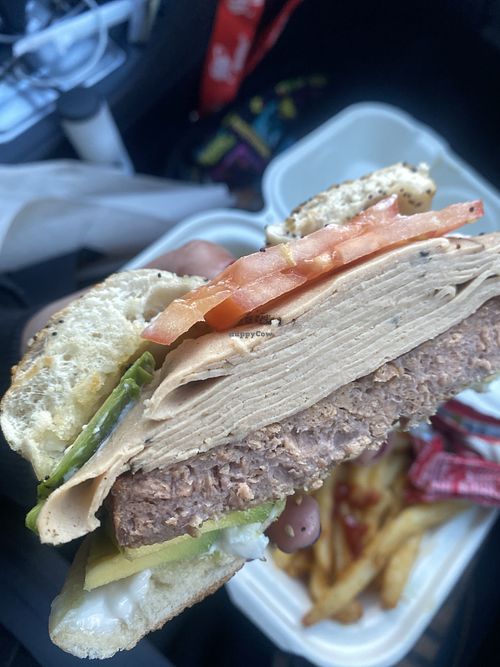 Super Stuffed Avocado Koji-Turkey Bagel w/Extra Patty - Oof 😅 So Much Food - Turkey Had Minimal Flavor  at RawASF in Fremont