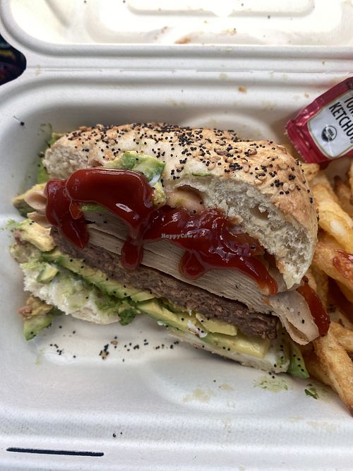 Messy Pic: Recommend Adding a Sauce - I only had Ketchup- very good, but would probably order w/o patty again. 🤪  at RawASF in Fremont