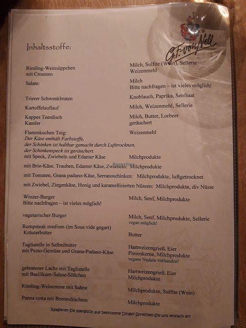 Karte 3 at Weingut Georg Fritz von Nell in Trier