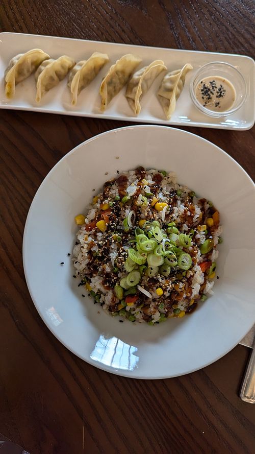 gyoza and sushi bowl at Little Bento Box in Worcester