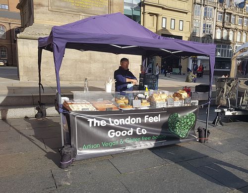 Stall @Newcastle vegan festival at The London Feel Good Hub Vegan Cafe in East London