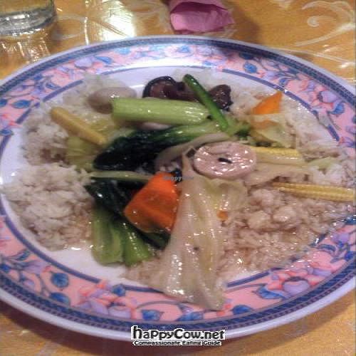 STIR FIRED MIXED VEGETABLE (CABBAGE AND CHAI SHIN)WITH WHITE RICE $4.00 at Pu Ti Zhai in Sungai Petani