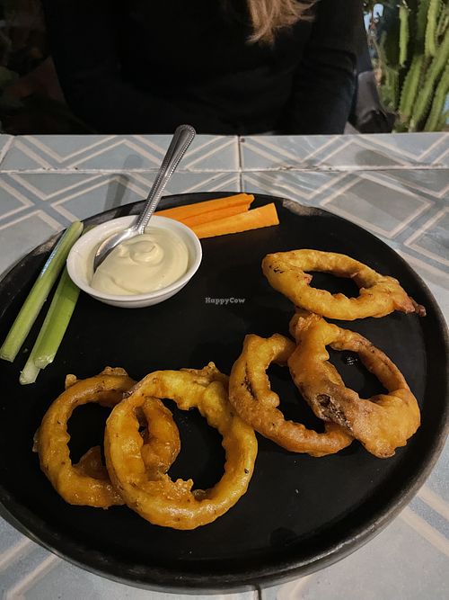 Fried Onion Rings  at Los Muchitos Comida Vegana in Oaxaca