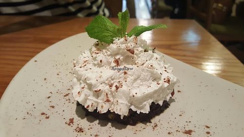 chocolate strawberry cake with whipped coconut cream at Avocado in Athens
