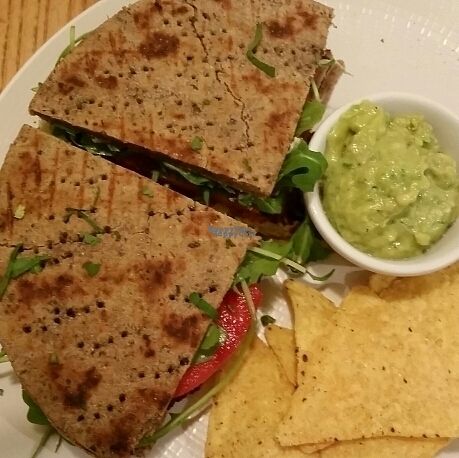 panini burger w/WF bread. at Avocado in Athens