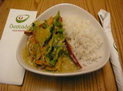 Om Shanti-Mixed vegetable curry with coconut milk. at Avocado in Athens