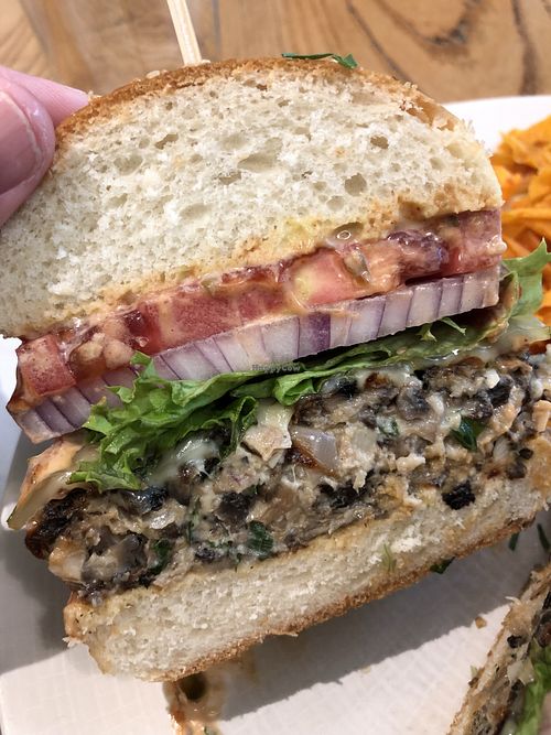 Mushroom burger at Avocado in Athens