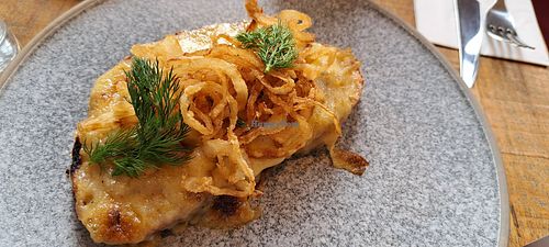 Caramelised onion and cheddar rarebit at Mallow - Borough Market in South East London