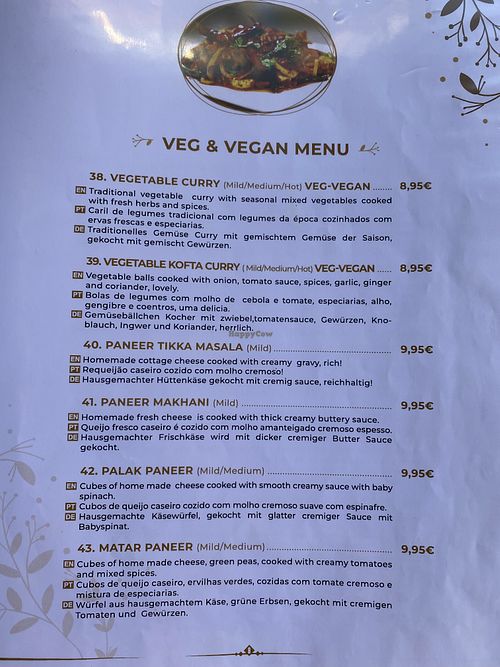 Menu  at Basmati Indian & Nepali Restaurant in Funchal